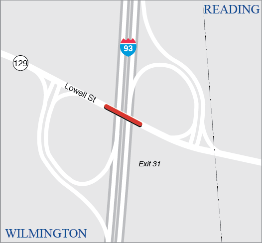 Wilmington: Bridge Replacement, W-38-029 (2KV), Route 129 (Lowell Street) over Interstate 93